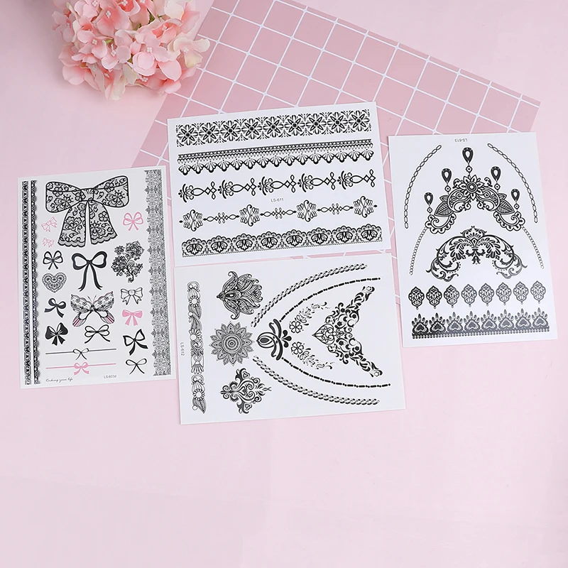 Сексуальный свадебный браслет ювелирные изделия тату наклейки в виде кружева