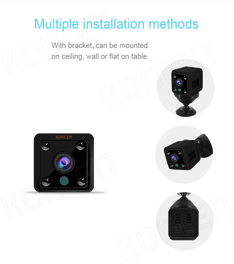 KONLEN wifi мини скрытая камера IP видеонаблюдения няня 1080P онлайн беспроводная микро сетевой умный дом экшн 2MP HD с микрофоном камера ночного видения домашняя ключница наблюдение для смартфона