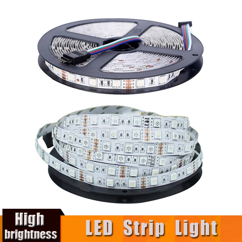 5 M 300 светодиоды Водонепроницаемый светодиодные полосы 3528 5050 DC12V 60leds/M гибкая