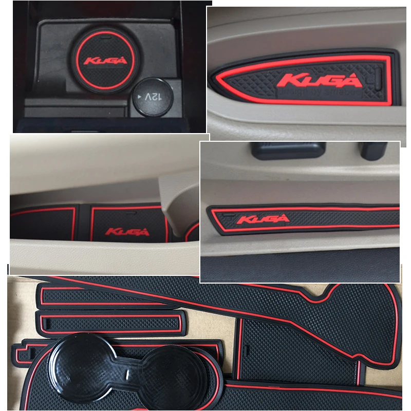 Противоскользящие ворота Слот коврик резиновая подставка для Ford KUGA 2013 Ford Escape MK2 pre-facelift аксессуары наклейки для автомобиля