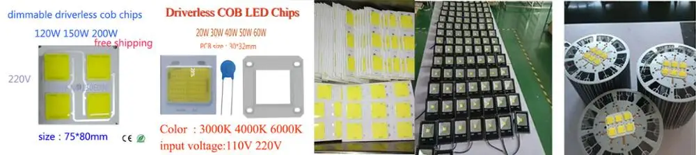 220 v SMD dimmable pcb ic ch 3 W 5 W 7 W 10 W 12 W 15 W 25 W 30 W 40 W 60 W 100 W ic драйвер лампы панель белый теплый белый
