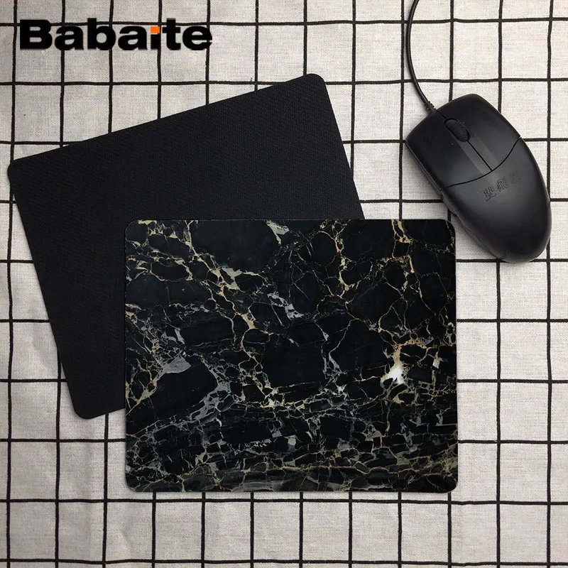Коврик для мыши Babaite черный мраморный Забавный коврик 180X220X2MM 250X290X2MM Rectangel игровой