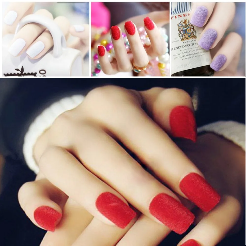 10 г цветной ворсистой пыли для маникюра сделай сам Типсы дизайна ногтей