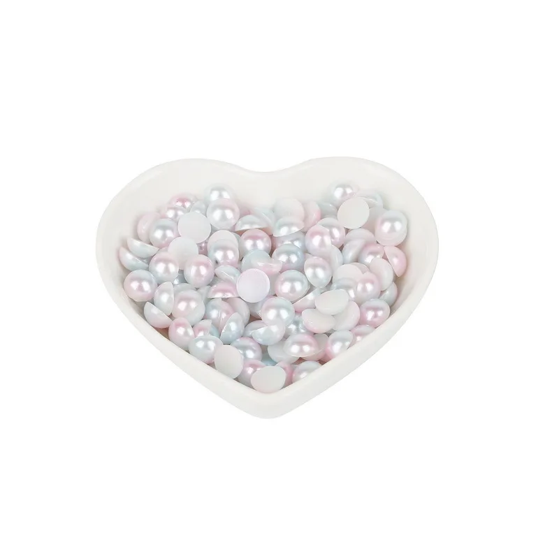 1 партия! Полукруглая жемчужная нашивка с градиентом плоский жемчуг иллюзией для