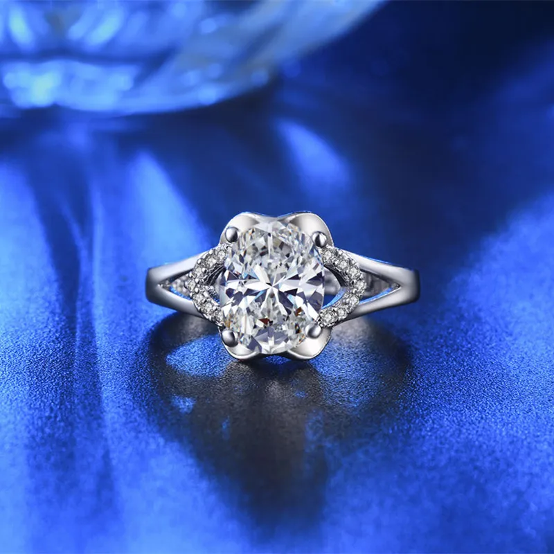 Винтаж Белый Позолоченный Кольца для Женщин Посеребренная Star-shaped Свадьбу