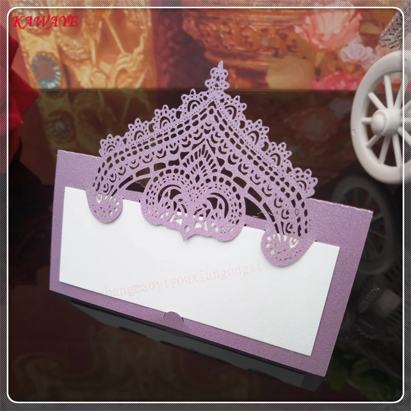Light purple 50 шт в наборе, лазерная резка, для свадьбы настольные карточки вина Рассадочные карточки для гостей за сообщение установки карты вечерние поставки украшение для сидения за столом 5ZZ49 - Цвет: Light purple