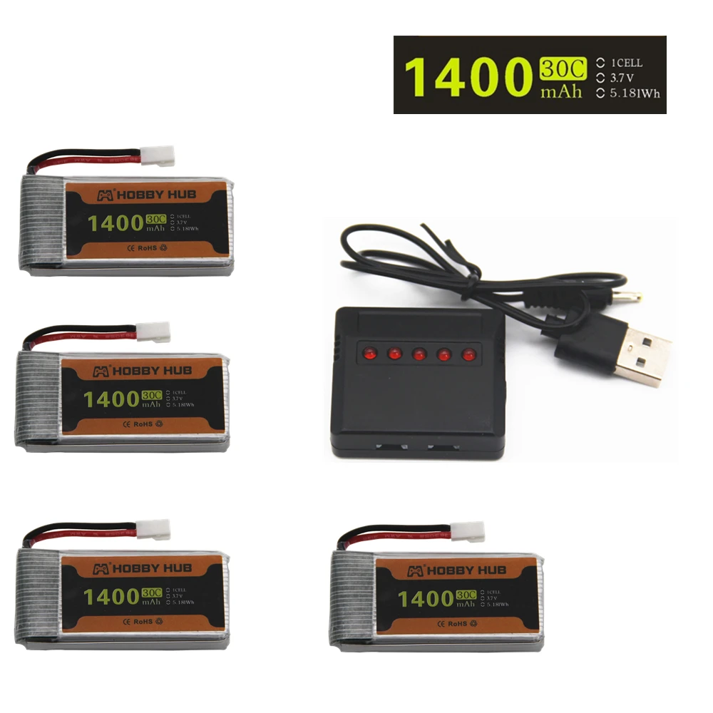 4PCS 1400 мАч 3,7 в lipo Батарея для SYMA X5 X5S X5C X5SC X5SH X5SW с 5IN1 Зарядное устройство 902852 - Цвет: 4PCS