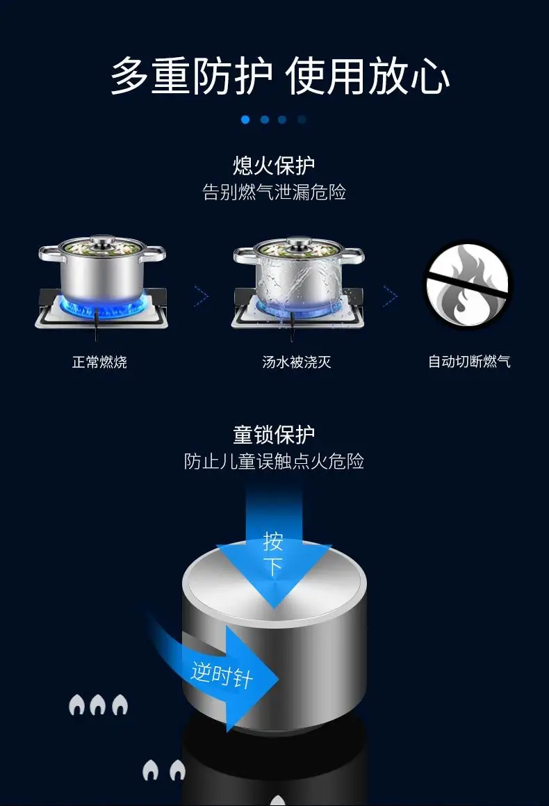 Газовая плита B15, газовая плита с двойным фокусом, бытовая Встроенная кухонная плита, газовая плита, газовая плита с жидким газом, кухонная скамейка