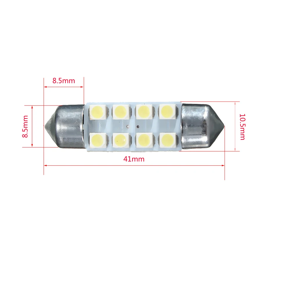 10 шт./лот 31 мм 36 39 41 1210 3528 8 SMD светодиодная автомобильная лампа для салона