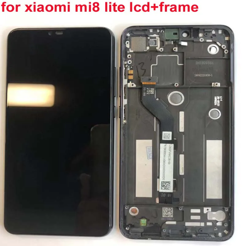 2280*1080 для Xiaomi Mi8 Lite ЖК-экран Замена сенсорного дигитайзера в сборе+ рамка+ боковые клавиши