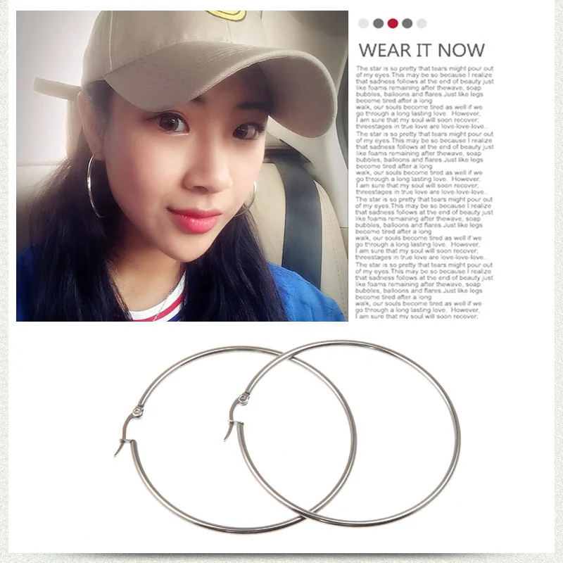Женские круглые серьги кольца из нержавеющей стали|circle hoop earrings|hoop earrings for womenhoop |