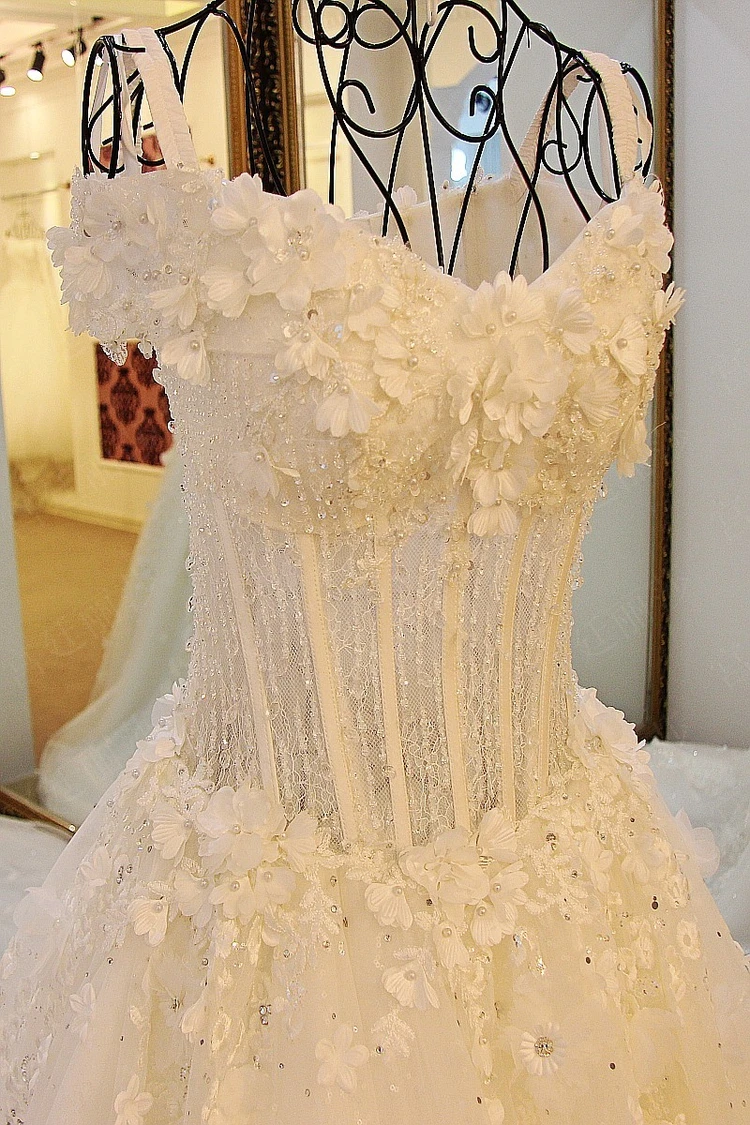 CloverBridal лодочка декольте кружева цветы аппликации вышивка бисером boned Иллюзия корсета 100 см поезд синее свадебное платье