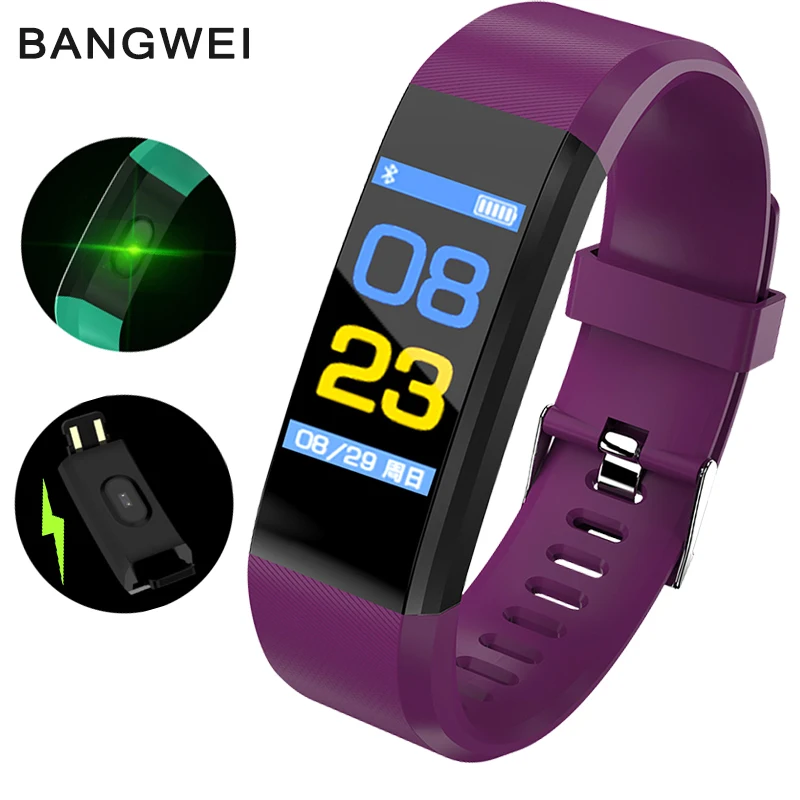BANGWEI Смарт-часы мужские и женские спортивные Bluetooth пульсометр кровяное давление