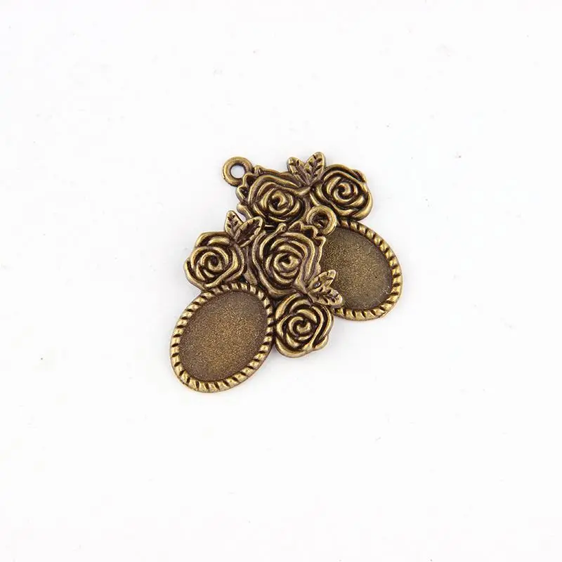 5 шт. DIY старинная бронзовая винтажная основа из сплава с тремя цветами кабошон