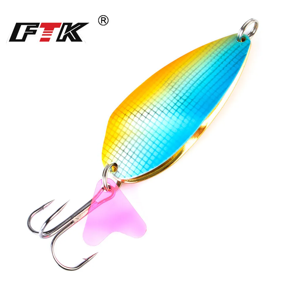 FTK 1 шт. приманка для рыбной ловли Спиннер на карпа двойная ложка с тройным крючком
