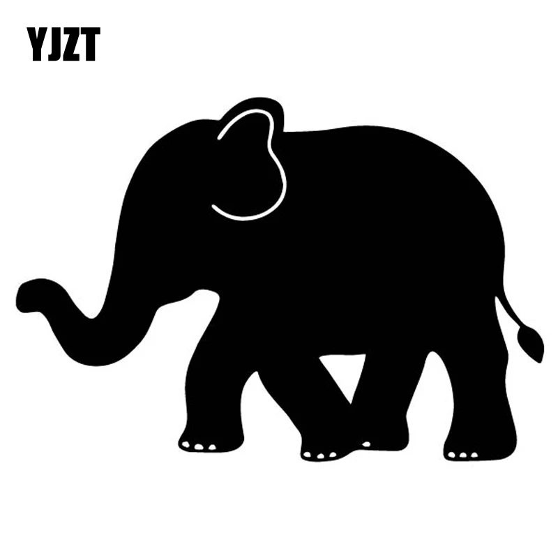 

YJZT 17.1CM*11.8CM Elephant Cartoon Pattern Decorate Bumper Vinyl Decal Car Sticker Black/Silver C4-1625