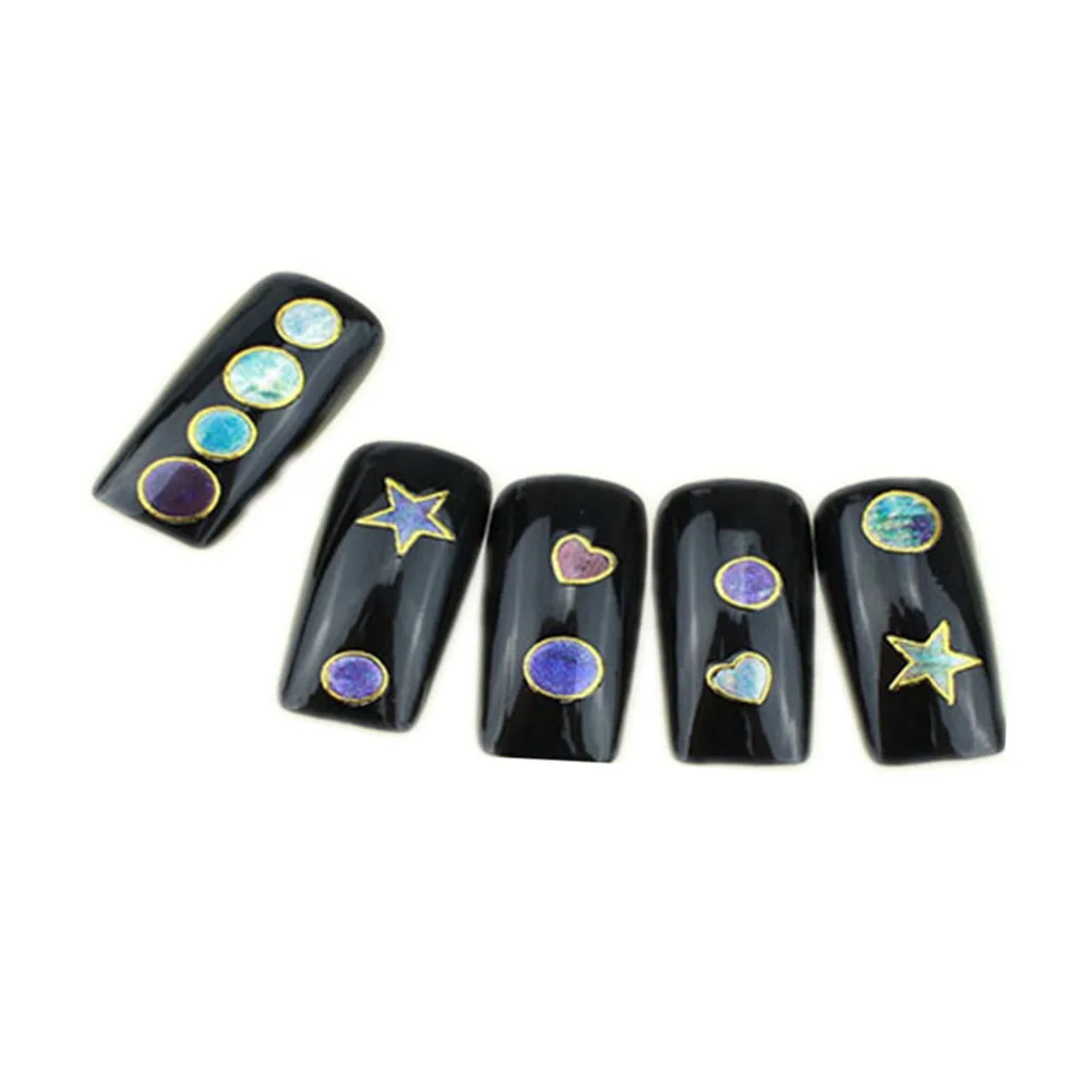 24 шт./лот блестящие DIY клейкие наклейки для ногтей лазерные дизайны в стиле