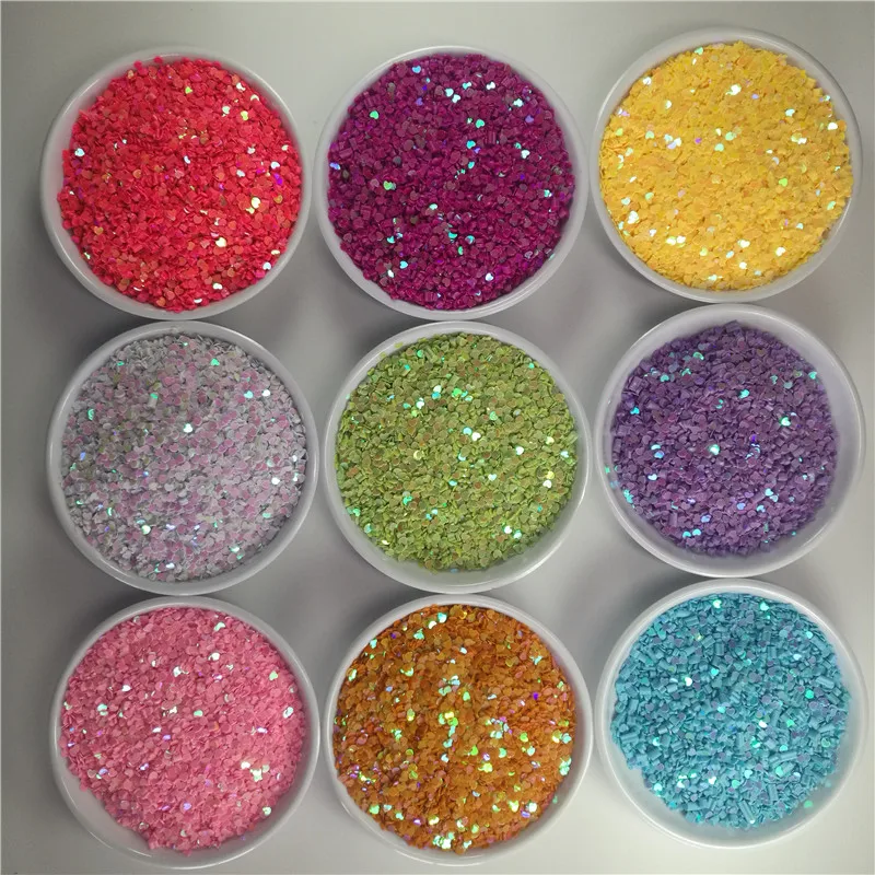 Блестки 20 г 3 мм разноцветные блестящие милые маленькие сердечки свободные