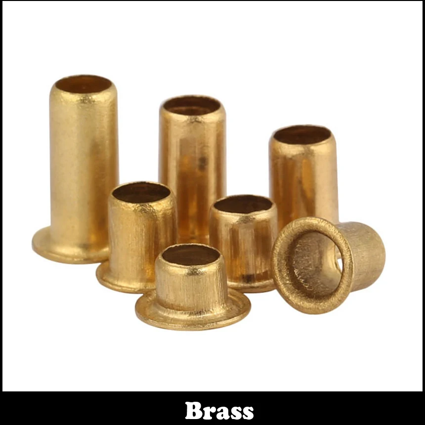 

M3.5 M3.5*7 M3.5x7 M3.5*8 M3.5x8 Brass Thin Head Semi-Tubular Through Via Hole PCB Board Lining Eyelet Nail Hollow Rivet