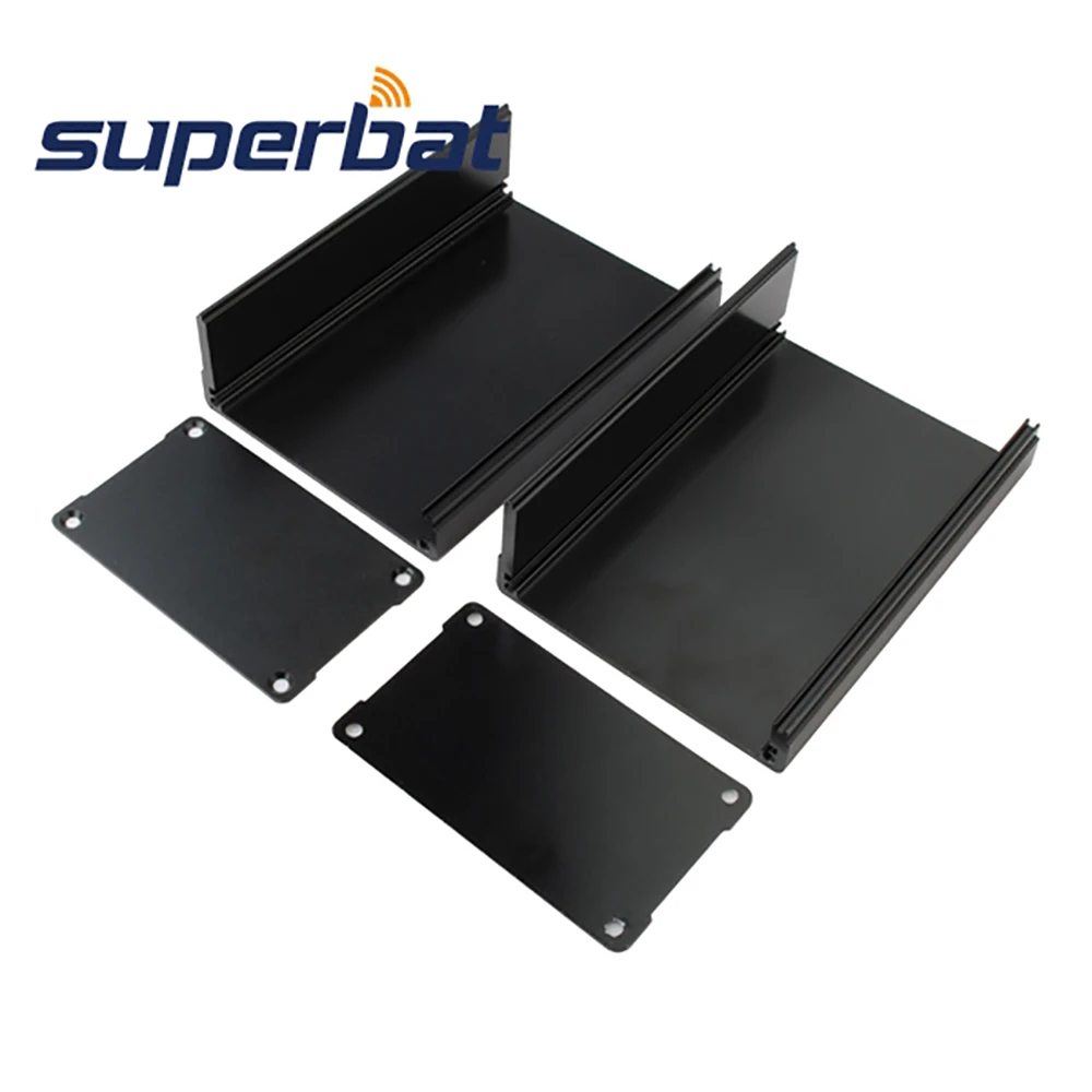 Superbat 1.81&quot*2.99&quot*4.33&quot Al Black Junction Box Extruded Aluminum Enclosure Case Electronic Instrument PCB 46*76*110mm (H*W*L) |