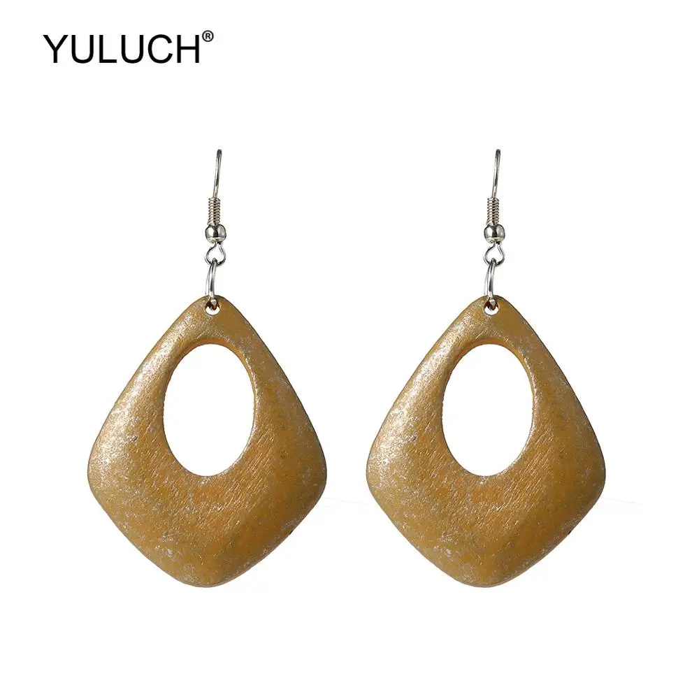 Серьги капельки YULUC Pop винтажные Винтажные серьги с имитацией ржавчины и красной