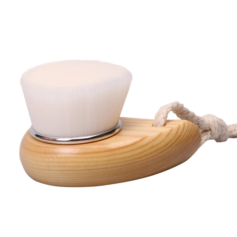 Silver wooden brush Щетка для очистки лица, умывания, глубокое очищение, мягкое волокно, мягкое очищение лица, массажер, уход за лицом, Чистка Пор, щетка - Цвет: Silver wooden brush