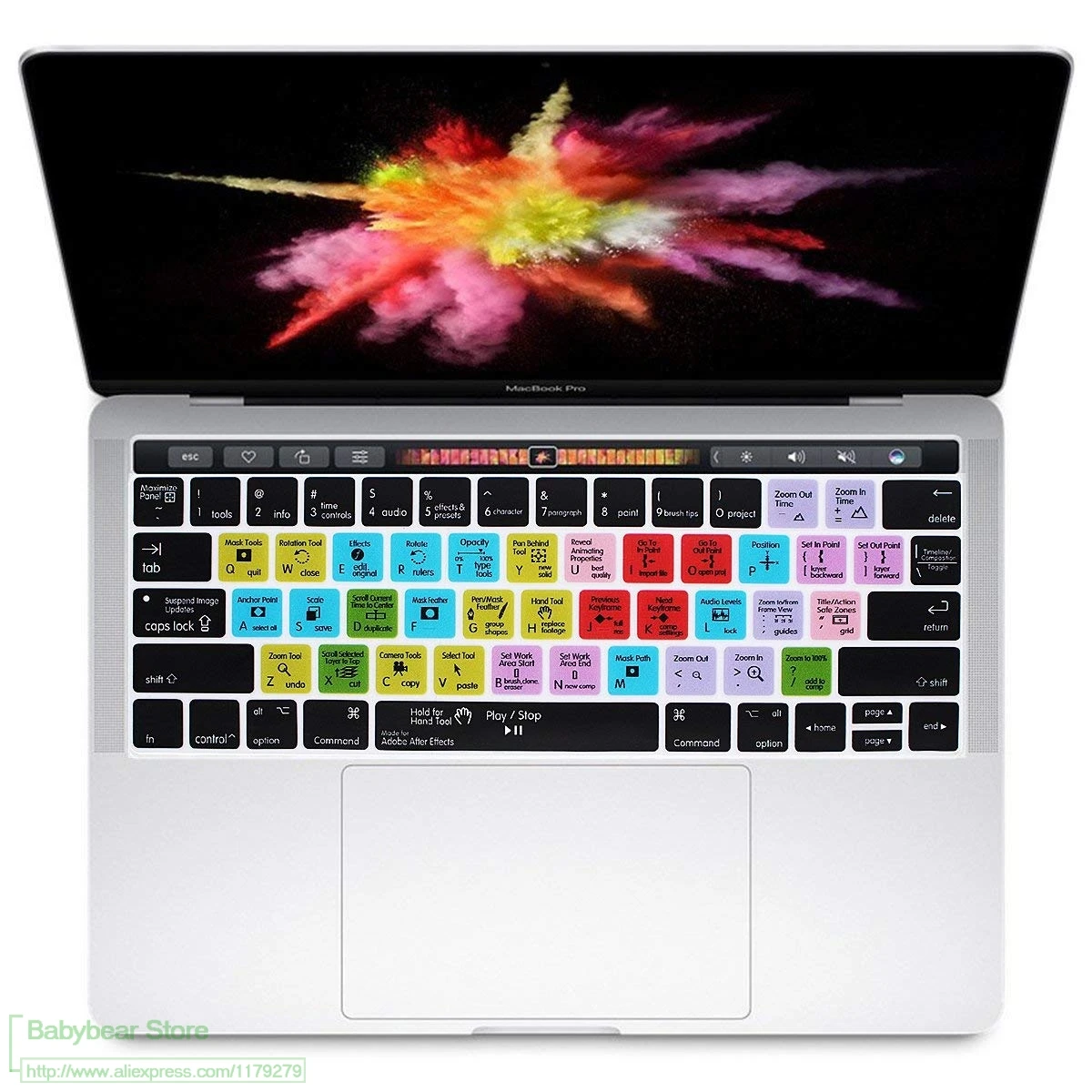 Adobe After Effects силиконовый чехол для клавиатуры с горячим ключом Macbook Pro 13 &quot15&quot
