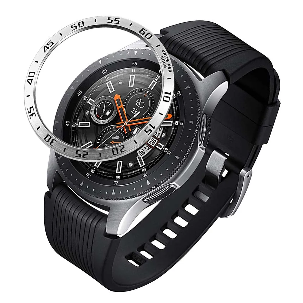 Silver Кольцо с ободком из нержавеющей стали для samsung Galaxy Watch 46 мм/gear S3 Frontier классический клейкий чехол Защита от царапин чехол - Цвет ремешка: Silver