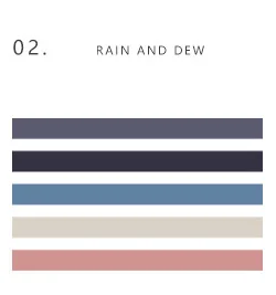 02 rain and dew 5 шт./компл. Kawaii ретро сплошной цвет Васи лента Набор наклеек Скрапбукинг Маскировочная лента школьные офисные принадлежности пуля журнал sl1851 - Цвет: 02 rain and dew
