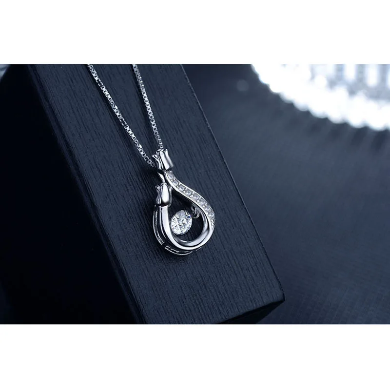 FINDYOU женское ожерелье с блестящими кристаллами ожерелья и кулоны серебряного