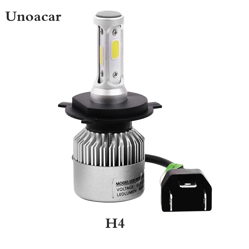 1 пара S2 H4 H7 H1 COB светодиодный головной светильник H11 H13 12V 9005 9006 H3 9004 9007 9012 80W 8000LM