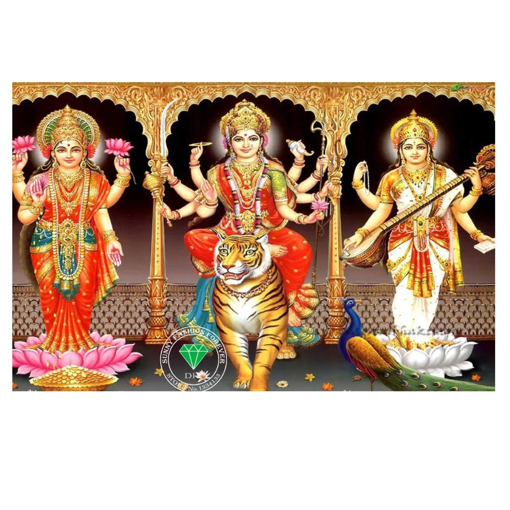 Алмазная 5D картина сделай сам индуийский Бог Ганеша МАА дура вышивка бусины