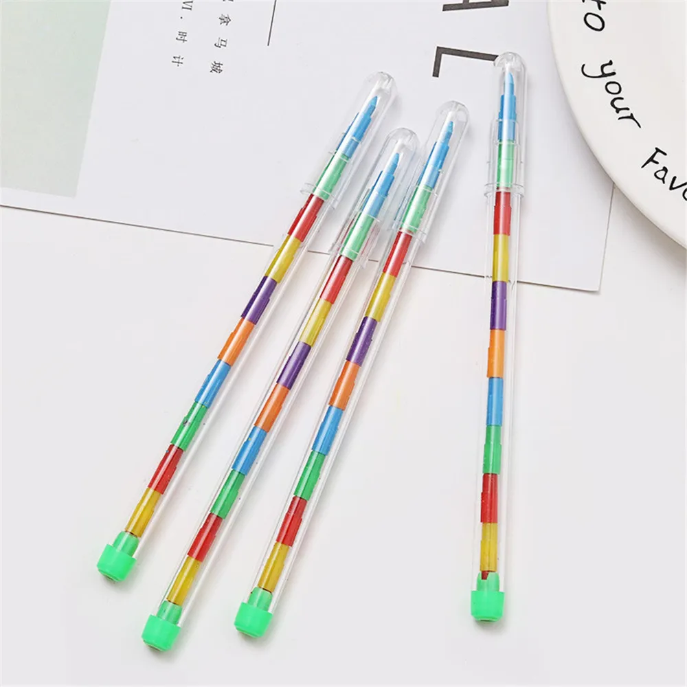 2pcs Replaceable Crayons 10colors Oil Pastel Graffiti Pen Drawing Pencil for Kids Children Kawaii Stationery Painting Tool