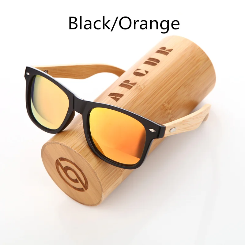 Orange BARCUR новые рукодельные бамбуковые деревянные поляризованные солнцезащитные очки в стиле ретро Для мужчин Для женщин солнцезащитные очки в стиле ретро подарок - Цвет линз: Orange