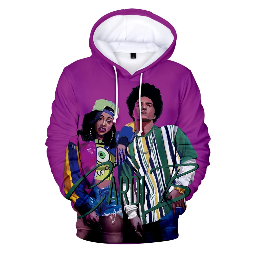 Мужские/женские 3D толстовки Cardi B Fans свитшоты уличная одежда Harajuku принт длинный