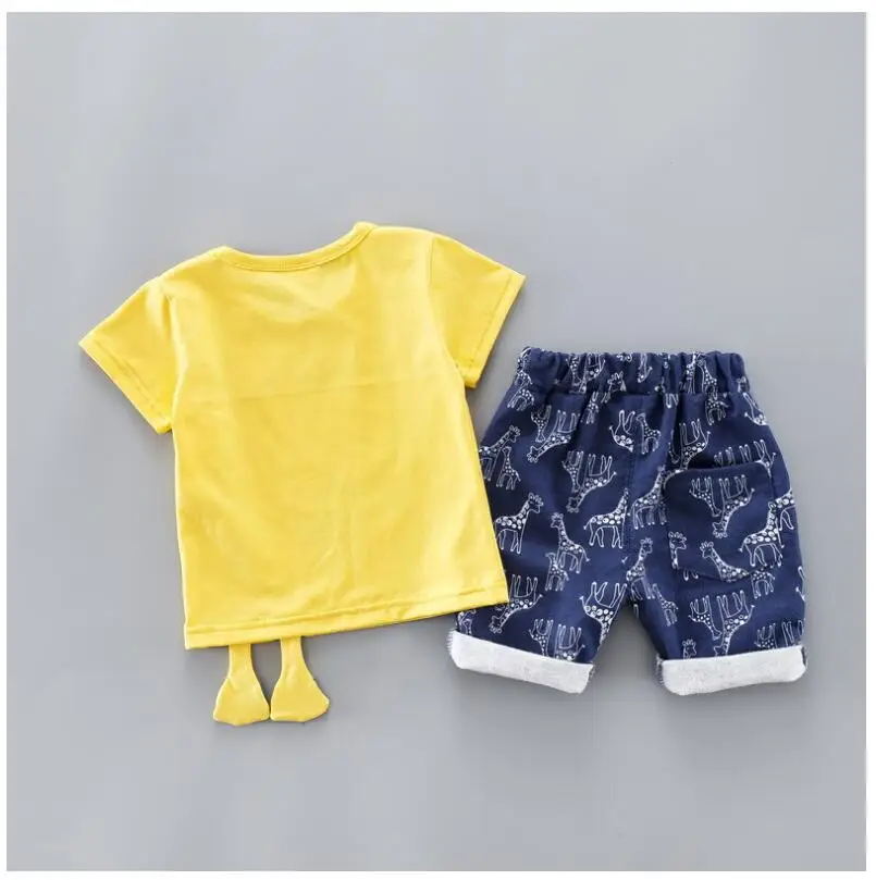 2019 Summer New Baby Boy Girls Clothing Sets Infant Toddler Clothes Suits Giraffe T Shirt Shorts Kids Children | Детская одежда и