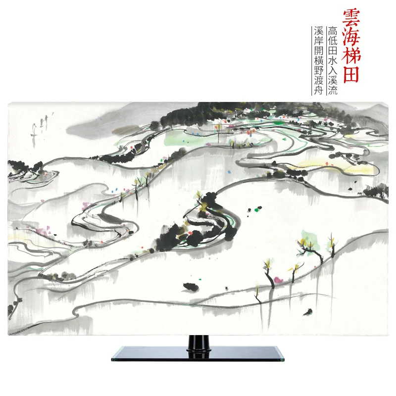 1"-80" 22 дюймов 75 дюймовый ЖК-экран tv PC крышка декоративный капюшон занавес пейзаж водопад Гора бамбуковая краска водонепроницаемый