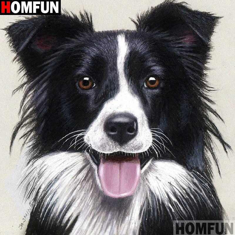 

Алмазная живопись HOMFUN A13783, полноразмерная/круглая Алмазная вышивка 5D «сделай сам» с изображением животных, собак, для домашнего декора