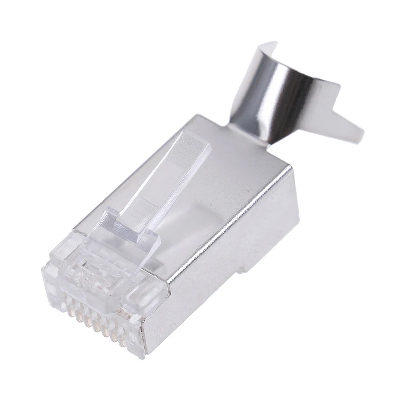 10 шт. Cat7 RJ45 разъем cat 7 прозрачная штепсельная вилка Экранированный FTP модульный 1 3