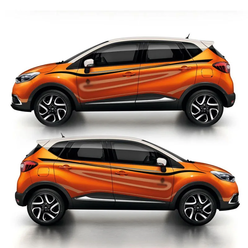 TAIYAO автомобильный Стайлинг, Спортивная наклейка для Renault Captur TCe190 Mark Levinson, автомобильные аксессуары и наклейки, авто стикер - Название цвета: Yellow car