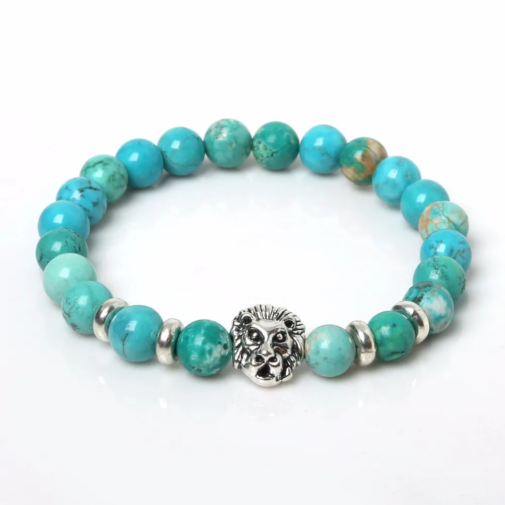 Оптовая продажа античный золотой тон голова льва браслет Роза quart Малахитовый