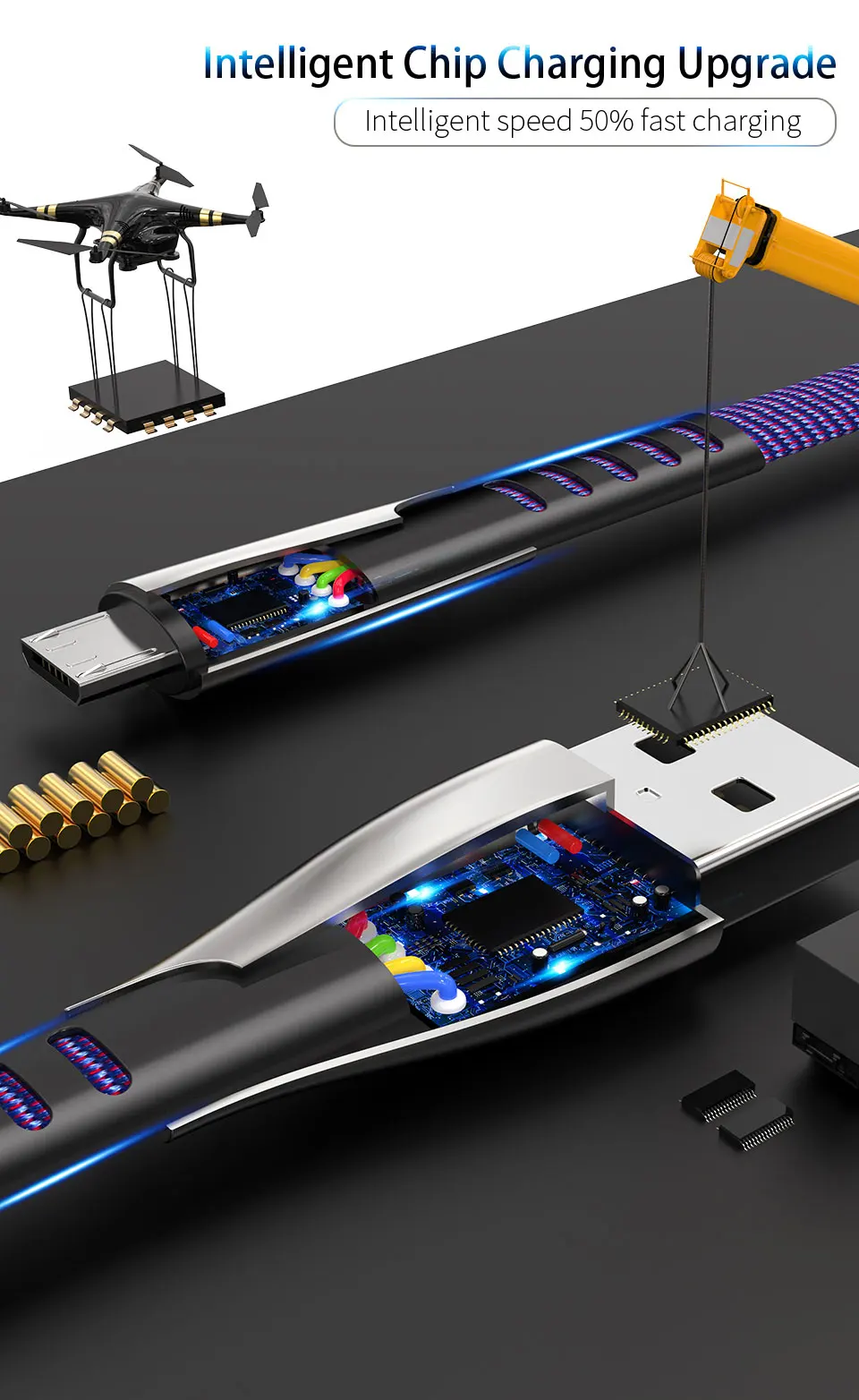 Coolreall 2.4A Micro USB кабель для быстрой зарядки USB кабель для передачи данных нейлоновый шнур синхронизации для samsung huawei Xiaomi LG Andriod Micro usb кабели