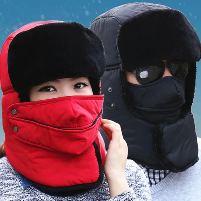 Doitbest зимняя мужская меховая шапка бомбер для женщин ветрозащитная Толстая