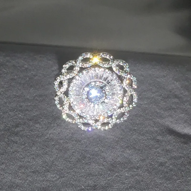 Женское коктейльное кольцо из стерлингового серебра 925 пробы с большим