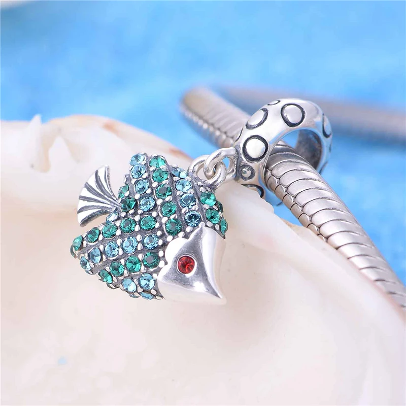 925 Sterling Silver Charms Animals Rhinestone Fish Charm Pingente Peixe For DIY Jewelry Making Brand Gw Jewellery S326-30 | Украшения и