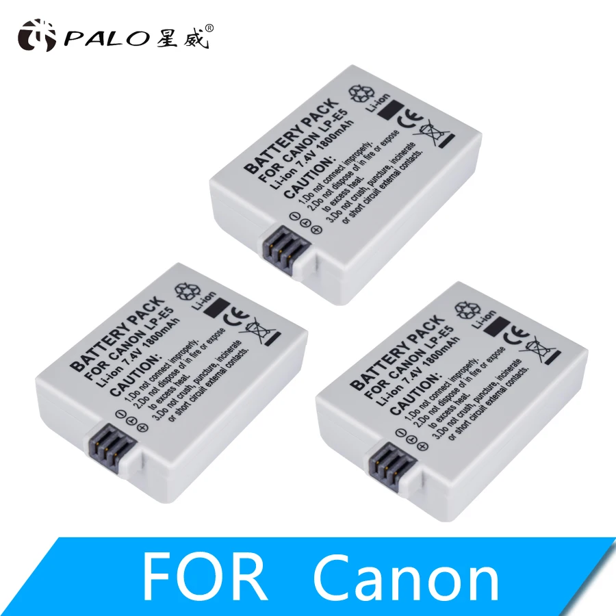 

3-4Pcs 1800mAh 7.4V LP-E5 LPE5 LP E5 Rechargeable Camera Battery For Canon EOS 450D 500D 1000D Kiss X3 Kiss F Rebel Xsi