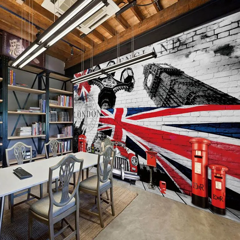 Пользовательские фото обои 3D стерео британский флаг стиль ретро ностальгия фон