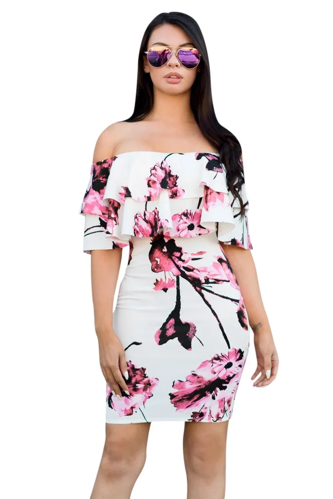 Joiekuno печати без бретелек Vestidos blusas mujer de moda летние пикантные 2019 Bodycon Вечерние мини