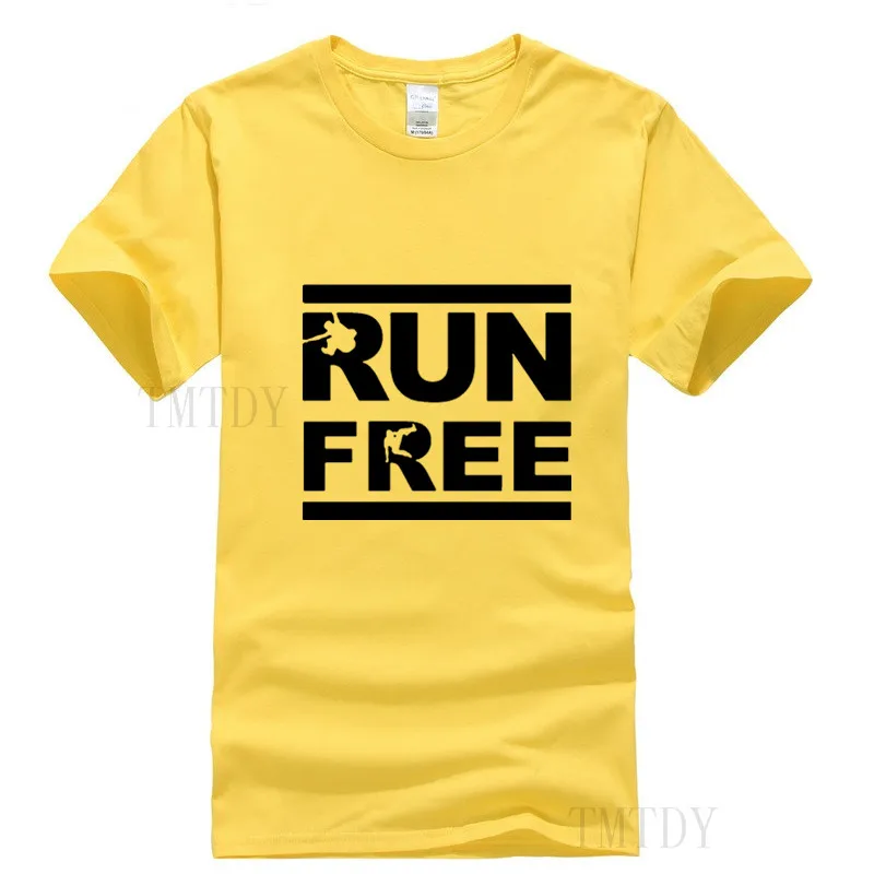 2018 летом прохладно Free Running футболка Для мужчин короткий рукав o образным вырезом