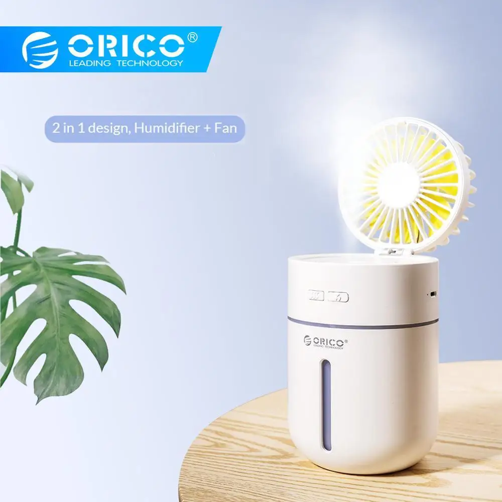 USB вентилятор ORICO 2 в 1 увлажнитель воздуха настольный для охлаждения светодиодный